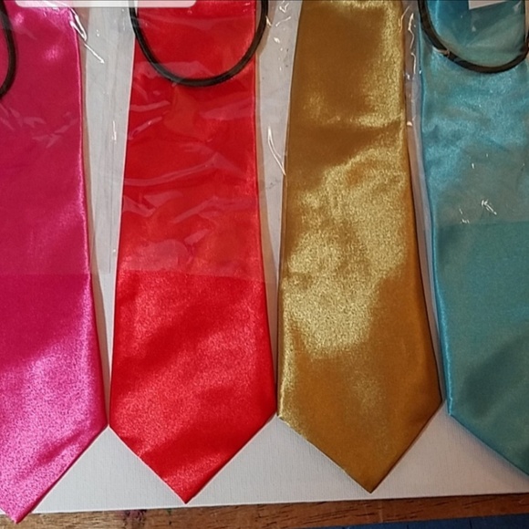Boys Faux Satin Neck Tie 10 1/2" Various Colors - Picture 6 of 7